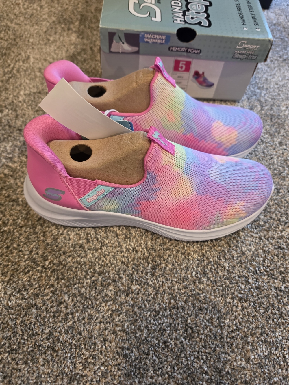 Skechers Kids Slip-On Sneakers - Pink Multi Tie-Dye - Picture 7 of 8